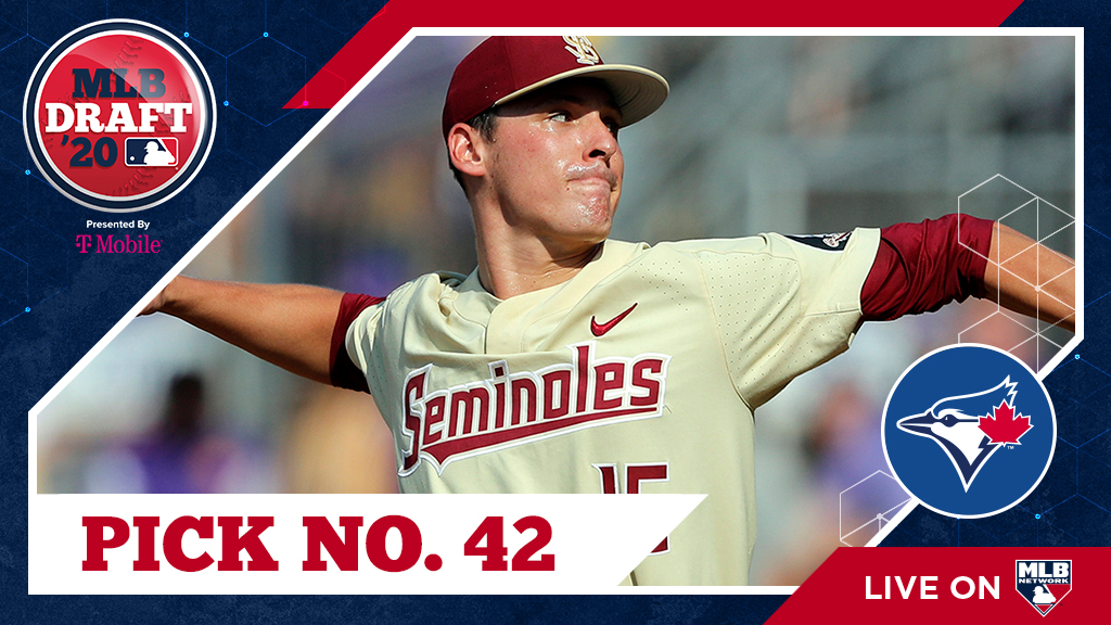 With their 2nd-round pick (No. 42 overall) of the 2020 #MLBDraft, the #BlueJays select <a href="/FSUBaseball/">FSU Baseball</a> RHP CJ Van Eyk, No. 39 on the Top 200 Draft Prospects list: atmlb.com/37o77uA

Watch live: atmlb.com/2BE9EF5