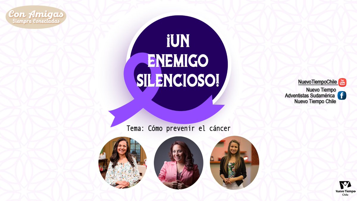 ntchile's tweet photo. 🌸 #YaComenzamos 🙌 un nuevo programa #ConAmigasSiempreConectadas🙋🏻👏
📌 El Tema de hoy: ☝️¡UN ENEMIGO SILENCIOSO! 🆘 #CómoprevenirelCáncer 💔🎗️
💠 Participa, opina y #COMPARTE EL PROGRAMA 📲✨
🔴𝐿𝑖𝑛𝑘 𝑝𝑎𝑟𝑎 𝑣𝑒𝑟 𝑒𝑛 𝑌𝑜𝑢𝑇𝑢𝑏𝑒: https://t.co/7uvsrcuKI2 https://t.co/Qa8RnvsPmb