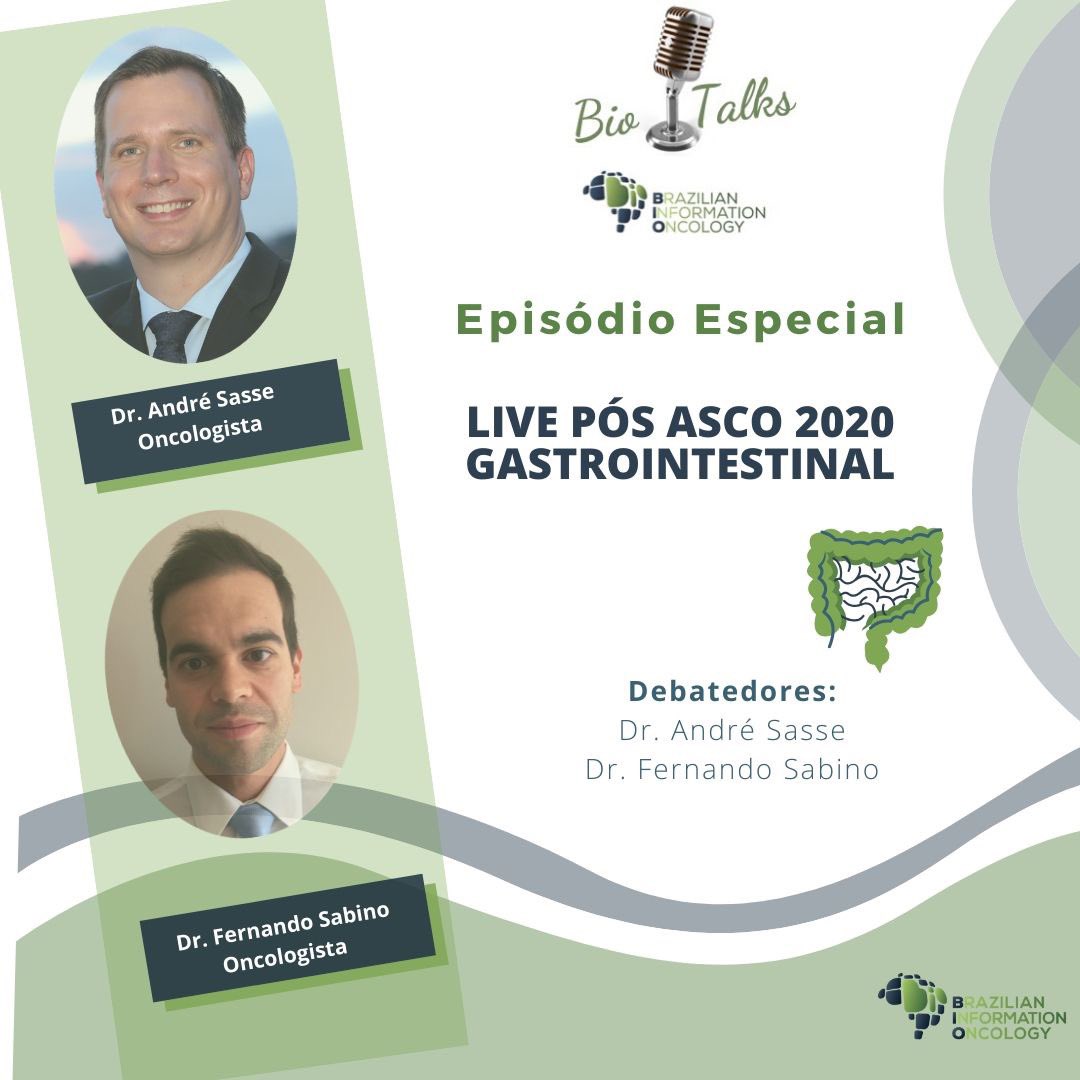 BIO - Brazilian Information Oncology (@oncologybio) on Twitter photo BIO Talks🎙Nesse episódio especial, Dr. André Sasse e Dr. Fernando Sabino, discutem as novidades apresentadas no ASCO 2020 sobre Tumores Gastrointestinais.
🔎 anchor.fm/fernando-monte…
<a href="/asasse/">Andre Sasse</a> <a href="/fsabino_onco/">Fernando Sabino, MD, PhD</a> @SpotifyBR BIO Talks🎙Nesse episódio especial, Dr. André Sasse e Dr. Fernando Sabino, discutem as novidades apresentadas no ASCO 2020 sobre Tumores Gastrointestinais.
🔎 anchor.fm/fernando-monte…
<a href="/asasse/">Andre Sasse</a> <a href="/fsabino_onco/">Fernando Sabino, MD, PhD</a> @SpotifyBR