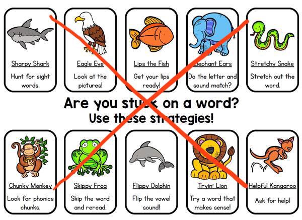 misskopac3's tweet photo. Any teachers out there using Skippy Frog, Eagle Eye, Tryin’ Lion, etc. PLEASE ditch them.Guessing is not a strategy and is not what good readers do!Use Lyn Stones’ decoding dragon and Pam Kastner’s PSST bookmarks instead! #PaLitSymposium2020 @lifelonglit #teamnorthern @liv2learn https://t.co/FfCsN6UmjA