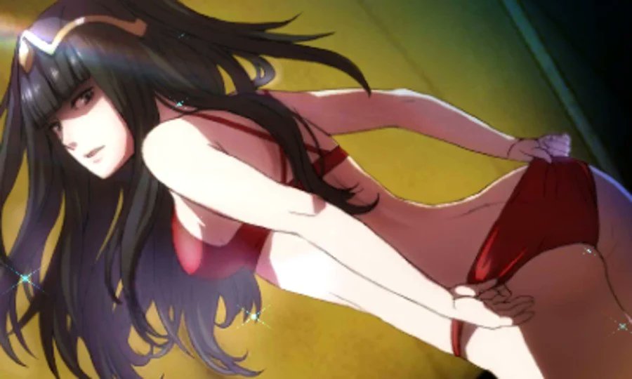 canyouseeback's tweet photo. You can see Tharja's back in the "Summer Scramble" DLC in Fire Emblem Awakening. (Don't tell @NintendoAmerica that I used the uncensored Japanese art.) https://t.co/5uWM4NFsrT