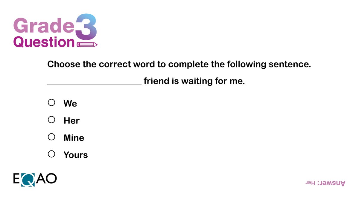 eqao's tweet photo. Today’s question is from the writing component of our Grade 3 Assessment of Reading, Writing and Mathematics. #SupportStudentLearning https://t.co/NUXbtgsmOL