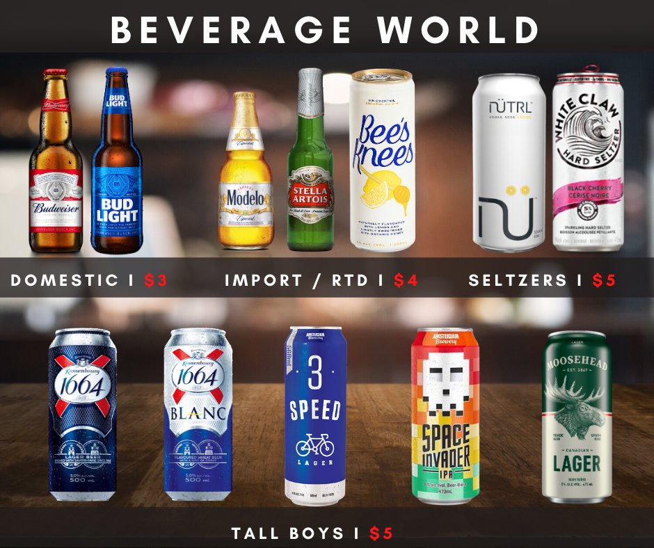 Now that the summer weather has arrived, checked out our great line up of beverages available for takeout and delivery.