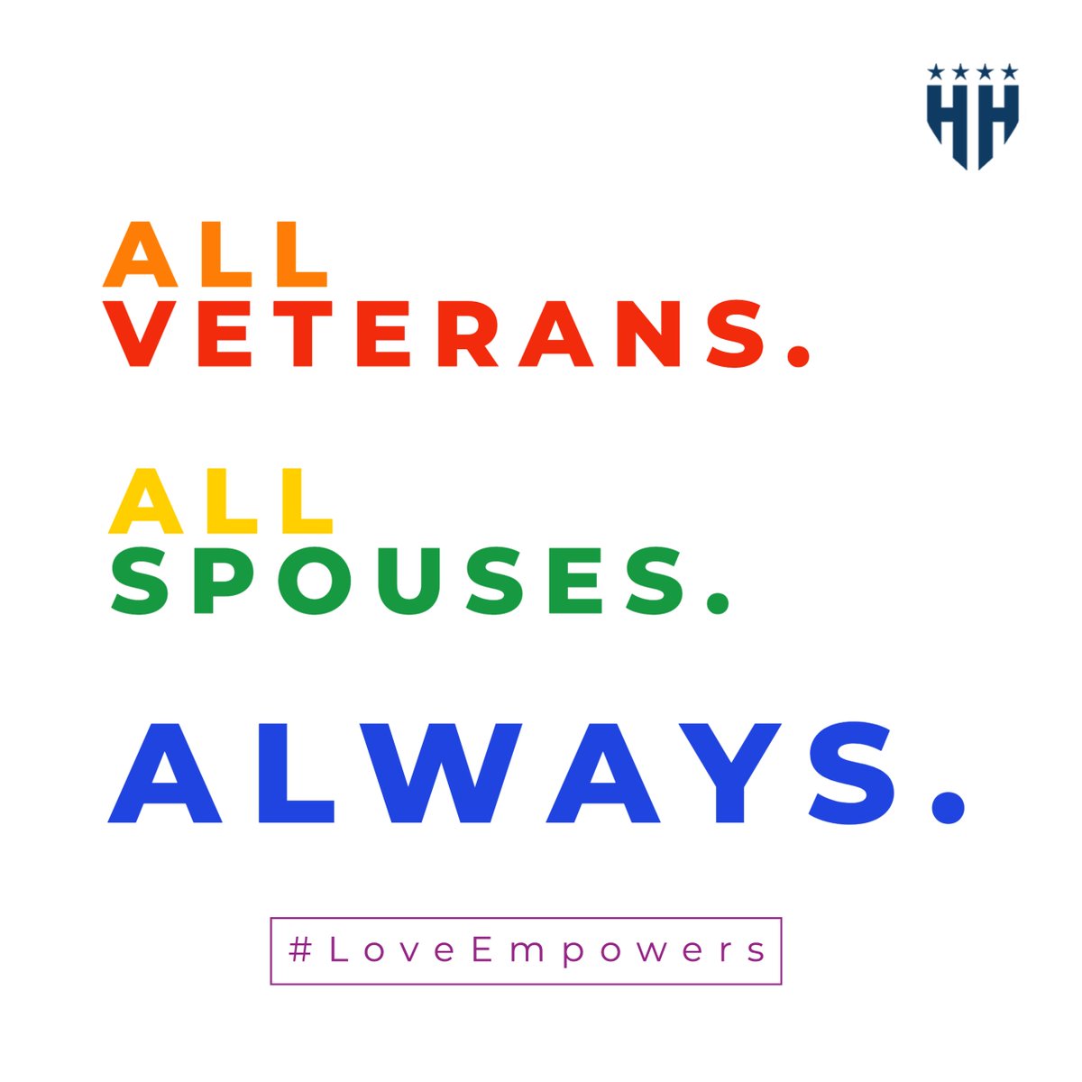 HireHeroesUSA's tweet photo. Always. #LoveEmpowers
#AllSpouses #AllVeterans #Pride2020 #Pride https://t.co/KySD4wSyah