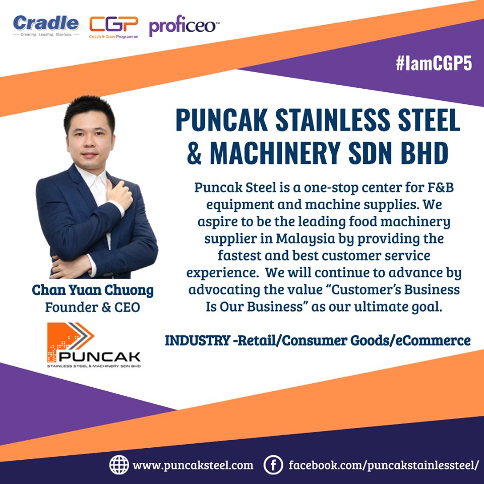 ProficeoBuzz's tweet photo. We are extremely pleased to present to you our CGP5 companies and their offerings!

Services include Artisanal Food Marketplace, platform for space booking, digital content marketing space and stainless steel kitchen equipment &amp; food machinery.

#Proficeo #Cradle #IamCGP5 https://t.co/3AM3nv5qDC