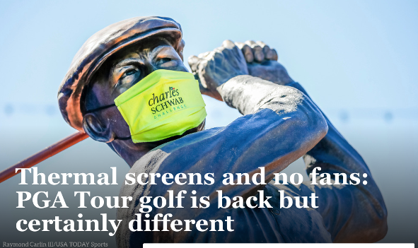 csarne's tweet image. After watching the return of the PGA, gotta say Tour and Golf Channel should crank up their ad rates.  No fans, hours of red carpet photo ops.💵💵💵💵  @PGATOUR @GolfChannel