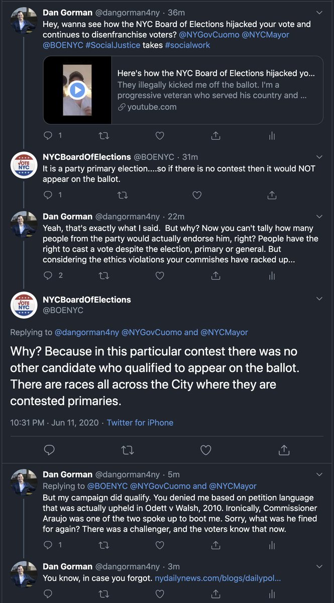 dangorman4ny's tweet photo. And by they way, who from your office is tweeting at a guy, who supposedly wasn't a candidate (despite originally being on the official ballot), at 1030p on a Thursday in an attempt to gaslight him? @TweetBenMax @gothamist @GothamGazette https://t.co/ftWc92ms6m