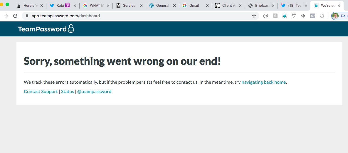 Nichole_Kelly's tweet photo. @TeamPassword I'm getting this when I try to log in via the website. Any updates? https://t.co/ULTxwQBuan