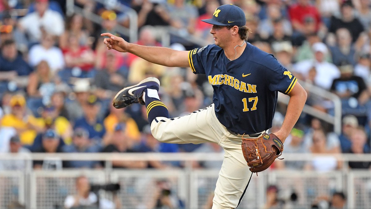 NBCSAthletics's tweet photo. A's selected pitcher Jeff Criswell out of Michigan with their second-round pick in the MLB draft https://t.co/APPB3wTuyZ https://t.co/C5KNc4BpUt
