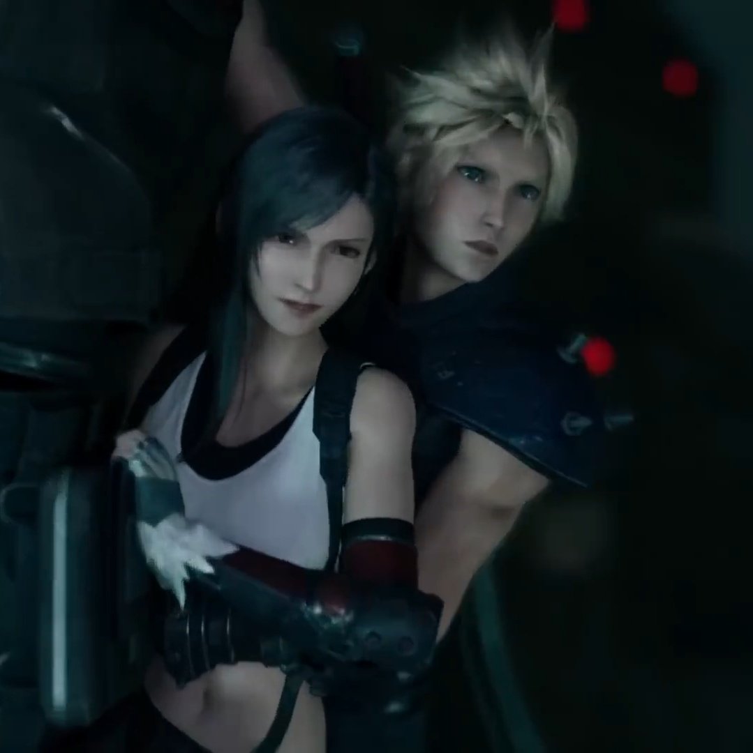 Barret held Tifa on his left arm and Cloud on his right shoulder in OG but it changed to Cloud held Tifa with his left arm. We got that beautiful scenery both in CGI and in-game *chef kiss*