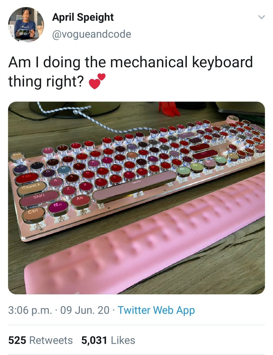 ThePnkStuff's tweet photo. 🎉🅶🅸🆅🅴🅰🆆🅰🆈🎉
We've seen great feedback from @vogueandcode's tweet &amp; decided to host a #giveaway to 1 lucky winner on twitter !! 🙌🏾🙌🏼 
How to get this unique #mechanicalkeyboard 😍 ?
✱ Follow @ThePnkStuff and RT this post! ✱
Ends on Jun13@11pm PST 
𝔾𝕠𝕠𝕕 𝕃𝕦𝕔𝕜 🍀 https://t.co/lm2XNS0xXm