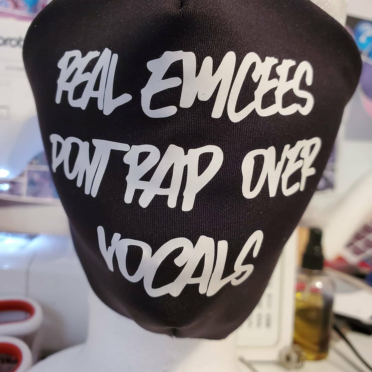 MarcelPBlack's tweet photo. Not only does #QueenMe31 make my merch masks, she also does custom masks for others brands. S/o @its_nilly for shopping with us!!!
If u want one, hit @Ryde_or_Dye_11 up or click https://t.co/xu80MFeFYC

#SupportBlackBusiness
#RealEmceesDontRapOverVocals 
#FreeBLKPPL 
#NillyNation https://t.co/swxqSkyjiG