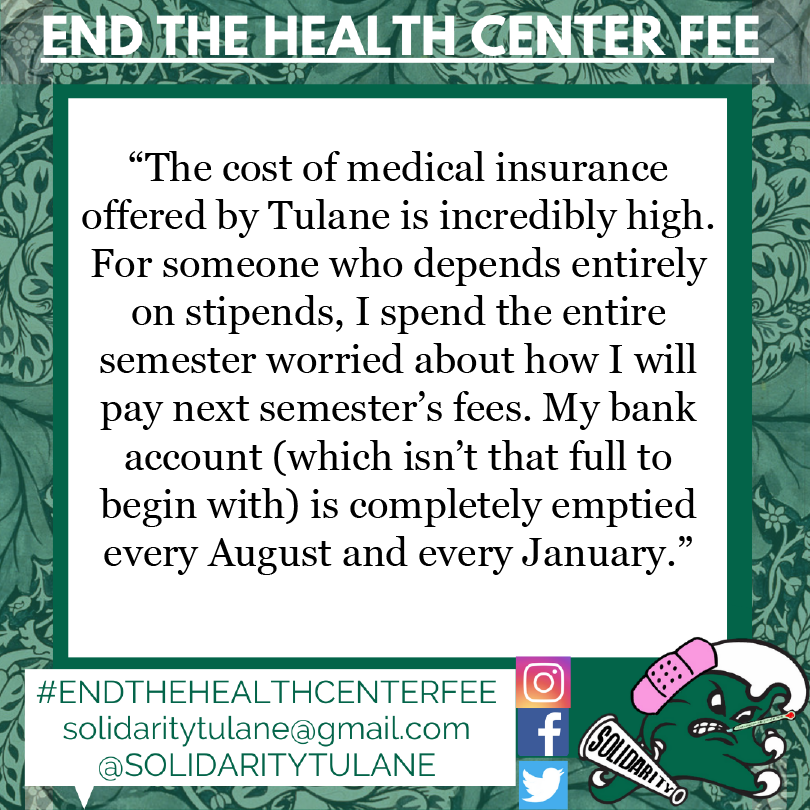 solidarityTU's tweet photo. Tulane grad students should be concentrating on their work, not worrying about making ends meet! #solidaritytulane #endthefee #tulane #supportgradworkers https://t.co/udKMG4svF9
