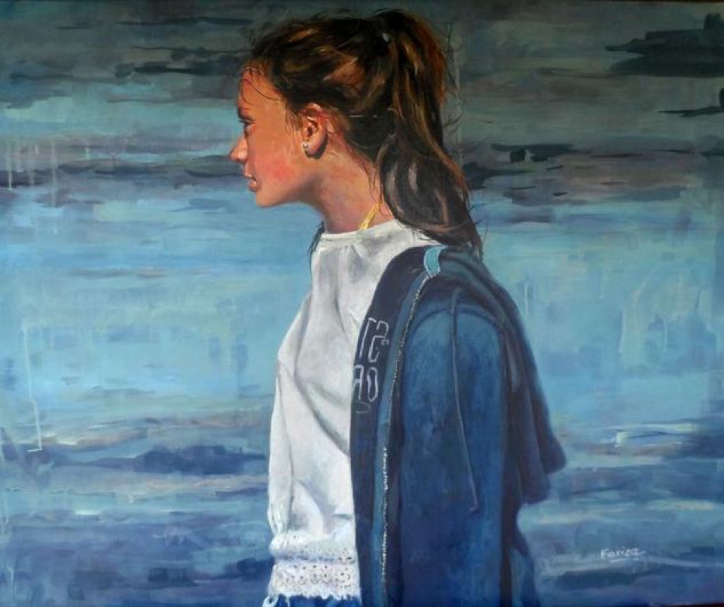 🎨 Spanish Amaya Fernández Fariza (Bilbao 1962).

 🖼 Marina en azules