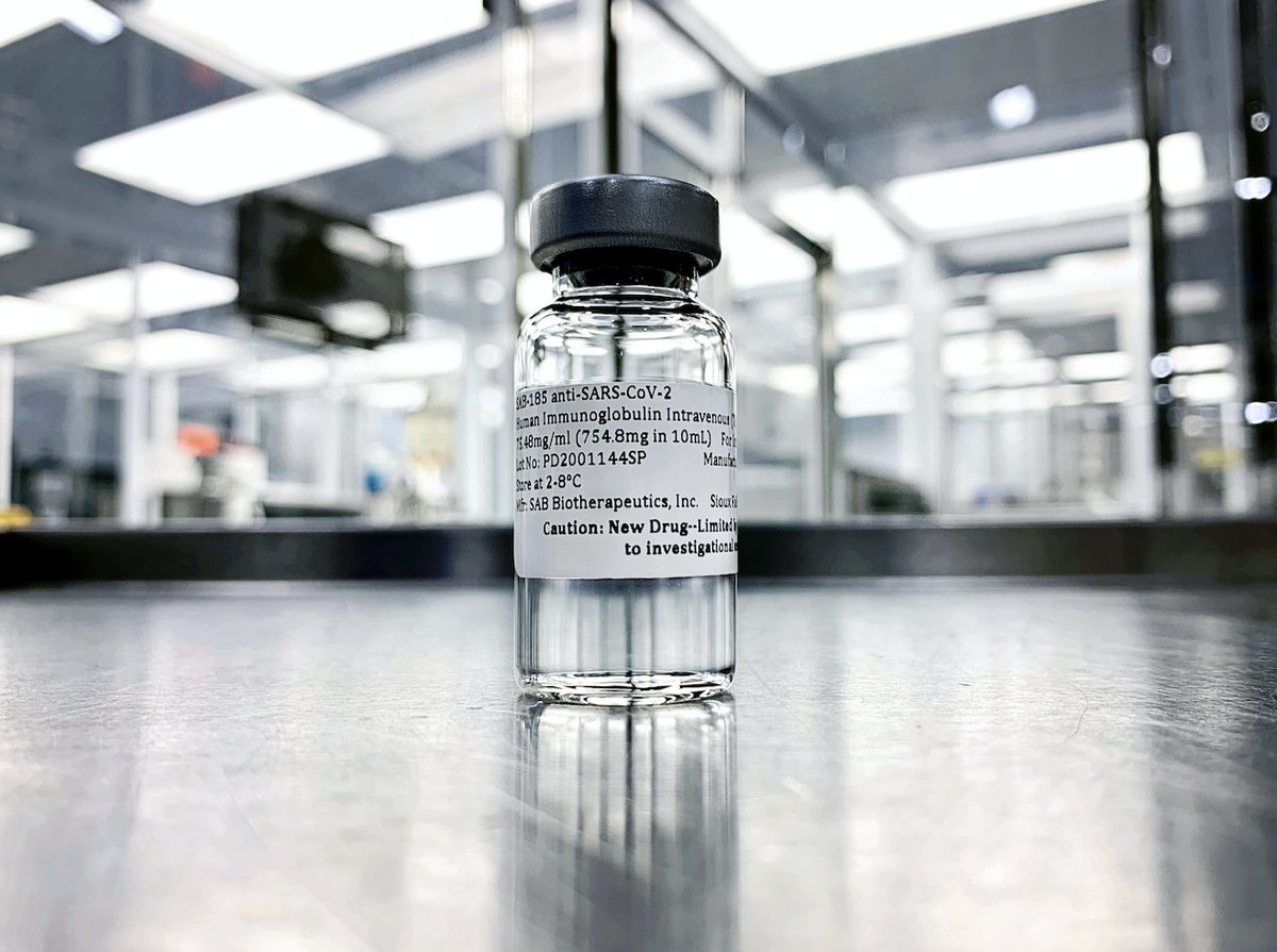 SABBantibody's tweet photo. Our team has not delayed 1 day in efforts to bring forward a potential treatment for #COVID19 w/ completion of manufacturing of our initial clinical product. We’re working to deliver a new class of immunotherapies &amp; our unique platform shows the power of polyclonal #antibodies. https://t.co/2snlFU2qmg
