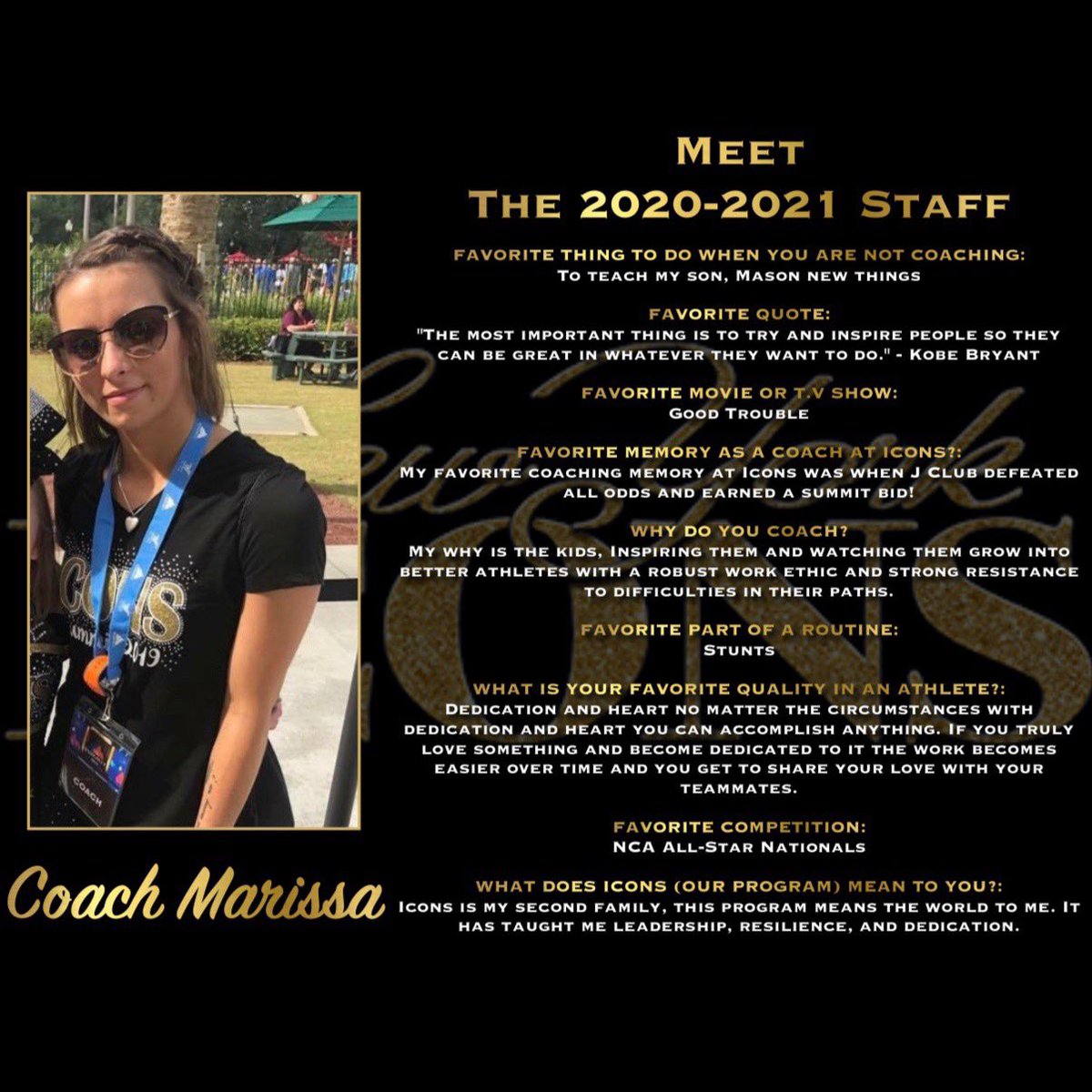 Meet Coach Marissa!💛🌟💛#ALLINseason6 #GoldVibes  #nyiconsrochester #IconsTribe
@nyiconsrochester