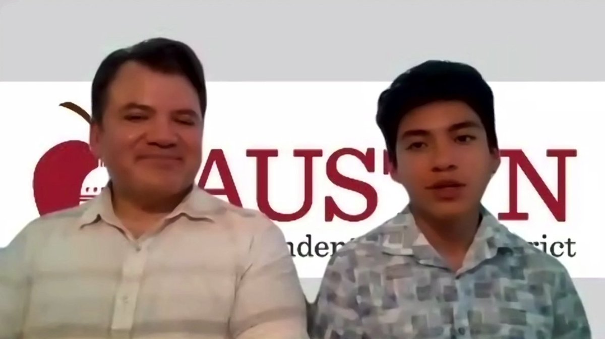 AustinISD's tweet photo. . @AISDSupt and son Manny talk about the importance of arts and music in our schools!
Create + Connect: A Celebration of AISD's Arts Stars
Watch live at https://t.co/4NGkszYBvL or https://t.co/MYnuodFDXD
#VirtualPAC #WeAreAISD #SomosAISD @aisdarts https://t.co/cpCaEyUkkh