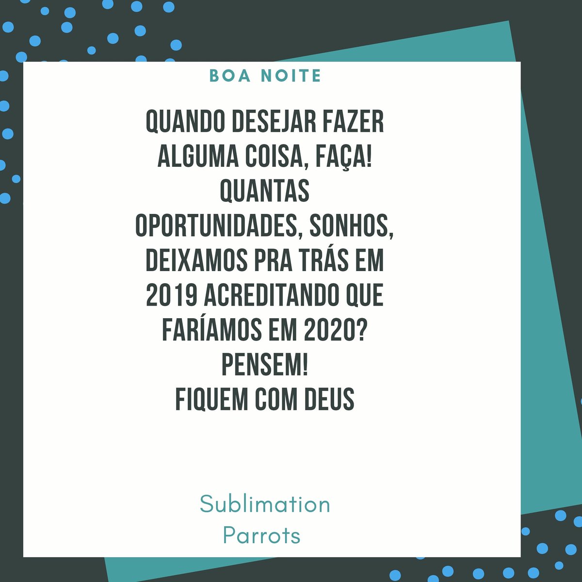 sublimatparrots's tweet photo. #sonhos #metas #casamento #vidasaudavel #viagens #SublimationParrots
#Compartilhem https://t.co/0cBw9i7bsg