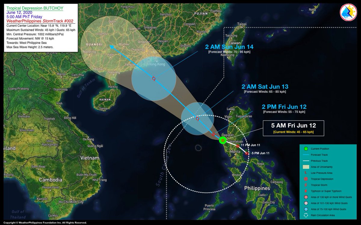WeatherPH's tweet photo. TD #ButchoyPH currently over Northwestern Zambales as it starts to emerge over the West PH Sea…expected to exit the Philippine Area of Responsibility (PAR) by tomorrow, Saturday morning.

For more info, please visit: https://t.co/2hlbXbbkZp

Stay safe as always! #WeatherAlert https://t.co/BpXBIjSOFo