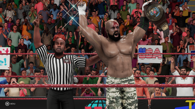 Washington lands the pounce!!!!! @KWashingtonCAW retains!  @BlackSun_Rising has lost his MITB!The main event for Wrestlers Destiny remains intactGood night folks