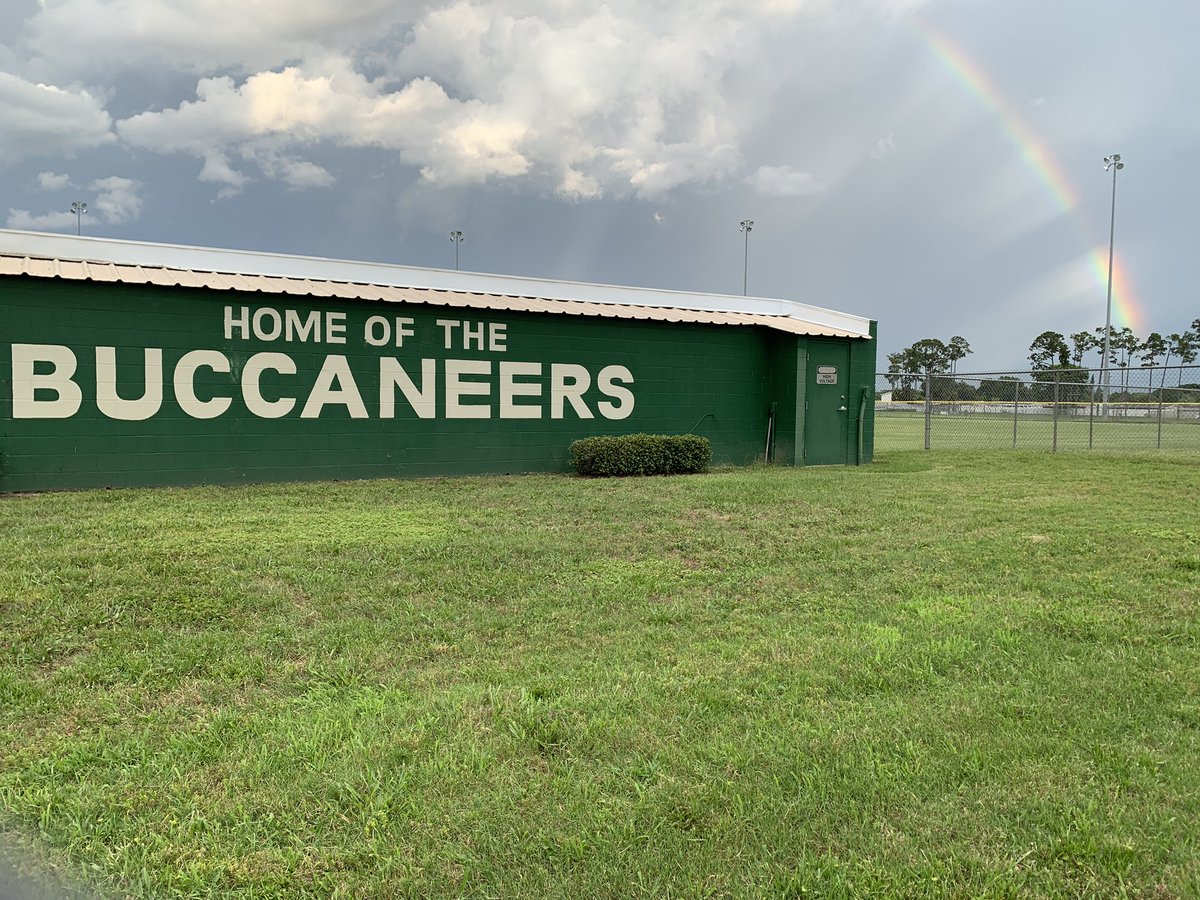 The Stadium was demolished this morning. This evening as I was passing there was beautiful rainbow over the field. <a href="/gulfhighschool/">Gulf High School</a>