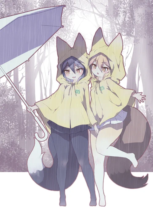 ポンチョな雨合羽も好きなんです!☔? #けものフレンズ 