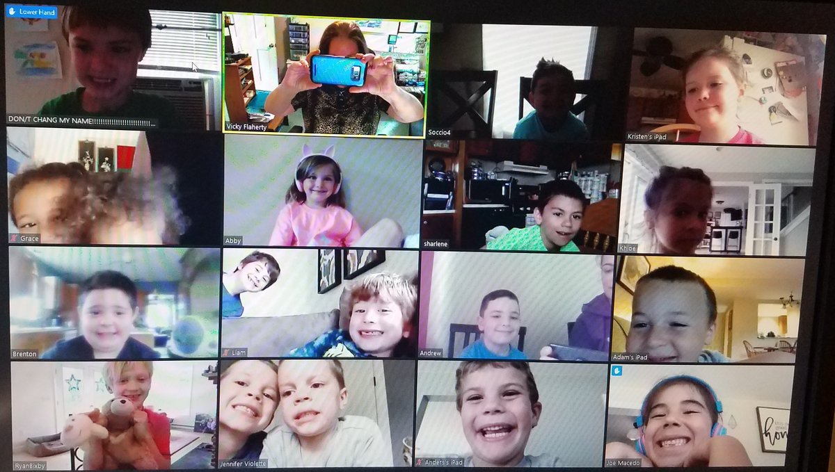 kinderhathaway's tweet photo. Zoom Meeting - Look at those smiling faces. @HathawaySchool https://t.co/RsMOKf3gIN