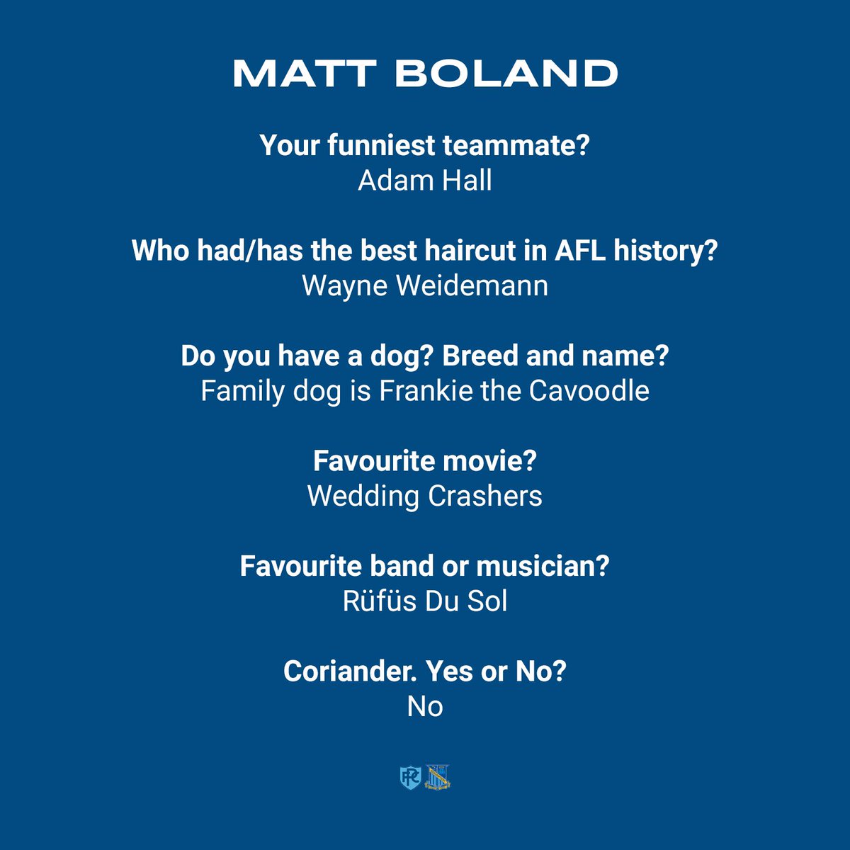 Player Profile - Matt Boland 👋🏻
#PAFC #VAFA