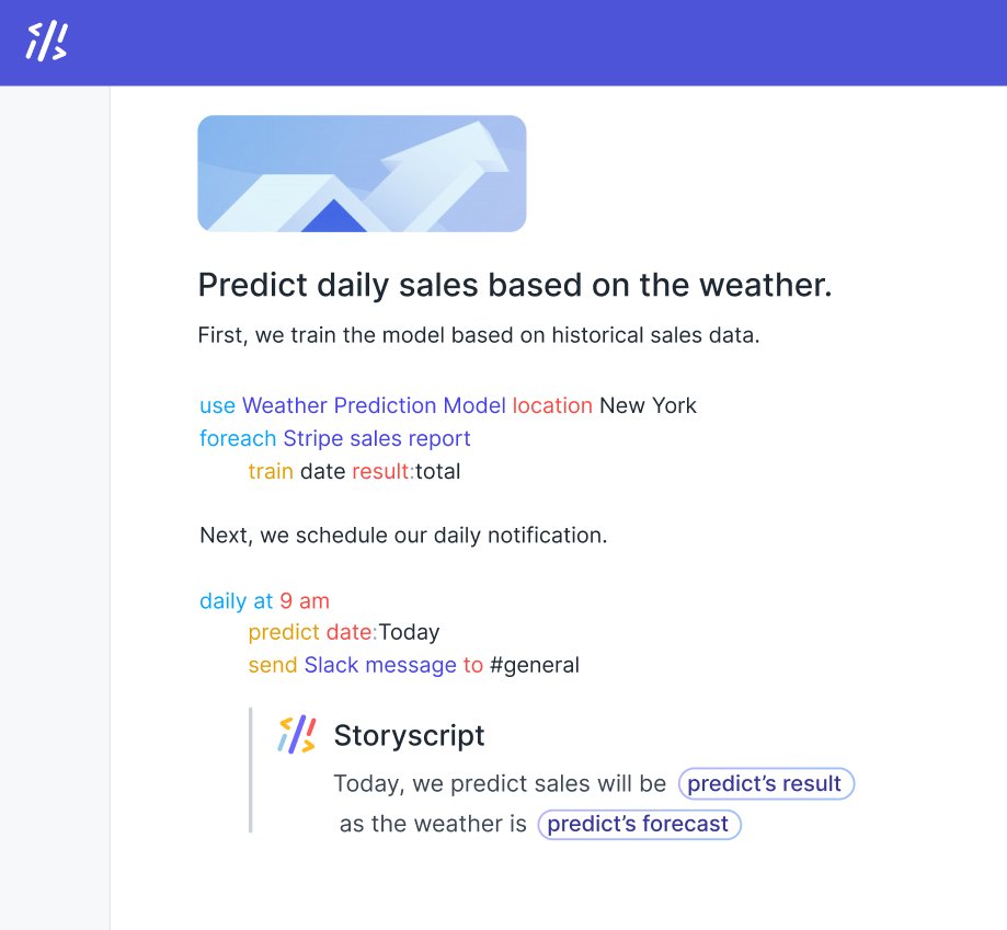 Create a custom sales prediction model based on the weather — in under 3 minutes by #storytelling with #NoCode #AI #ML using <a href="/stripe/">Stripe</a> and <a href="/SlackHQ/">Slack</a>
