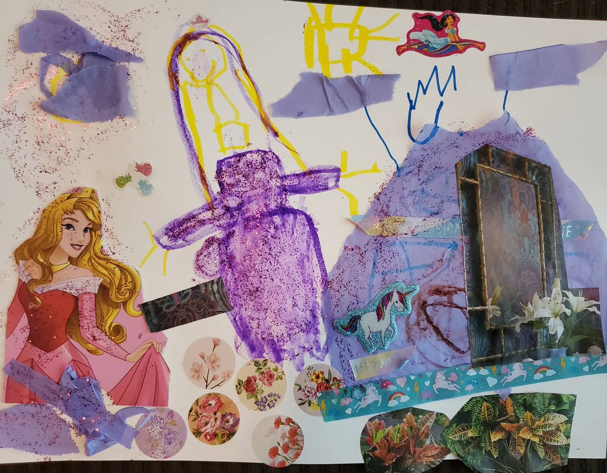 Kemeah520's tweet photo. "My Life as a Fairytale" collages by Kari and me for #GFPSummerReading
#revolutionarygirlutena #crafts #collage https://t.co/AHSBL5Gvt2