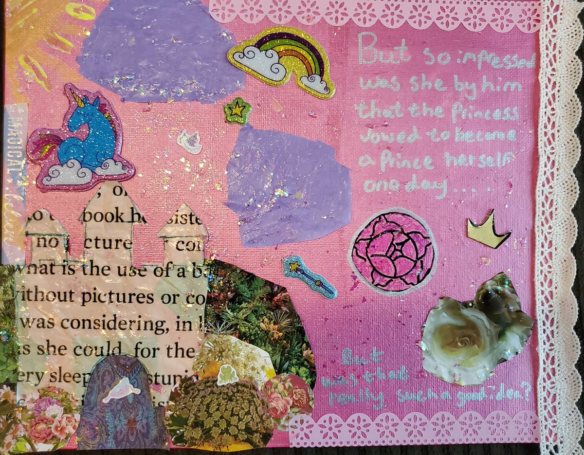 Kemeah520's tweet photo. "My Life as a Fairytale" collages by Kari and me for #GFPSummerReading
#revolutionarygirlutena #crafts #collage https://t.co/AHSBL5Gvt2