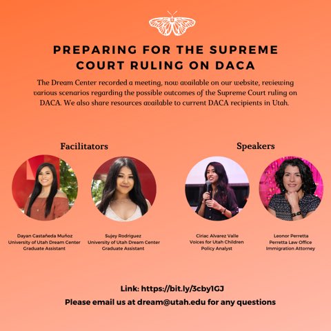 ed_opps's tweet photo. Thank you to @uofudreamcenter for sharing these #DACA resources.

Also, students who are experiencing increased distress can get help through the U of U Counseling Center via phone and video appts, which can be made at (801) 581-6826 or the 24-hr Crisis Line at (801) 587-3000. https://t.co/N1l6lzswQb