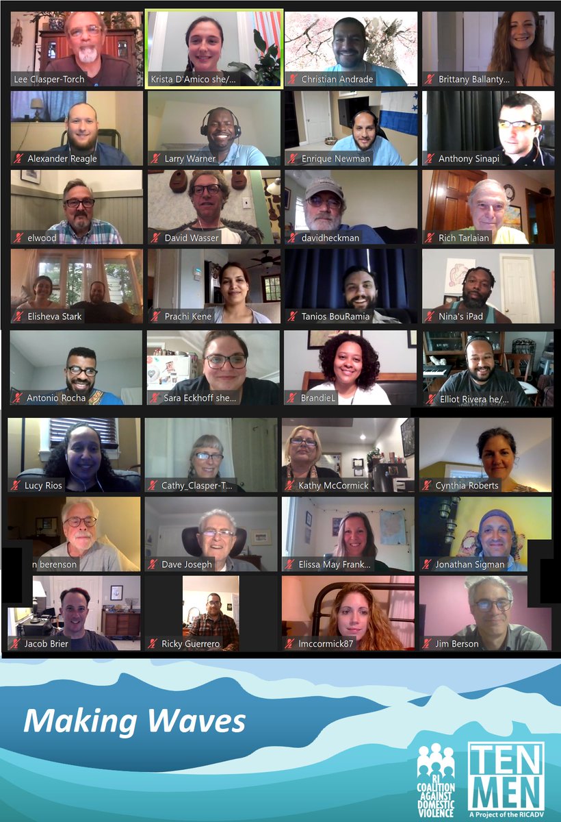ricadv's tweet photo. Tonight, over 30 people gathered with us online for a Community Conversation hosted by #TenMenRI. We shared our perspectives as survivors, advocates, and allies in the work to end domestic violence, and talked about our efforts to engage more men and boys. https://t.co/n4tckYIG33