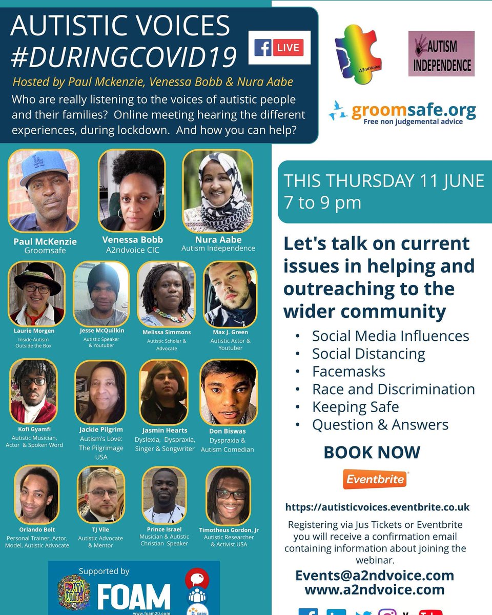 BobbVenessa's tweet photo. Why I decided to do #AutisticVoices #DuringCovid19 know that their voices were ignored.. Grateful to all the autistic speakers come together. We know the silent voices of dependent autistic people have a voice too.. Very emotional, thought provoking moments. #autism #BAME https://t.co/9PIHiYwJJ4