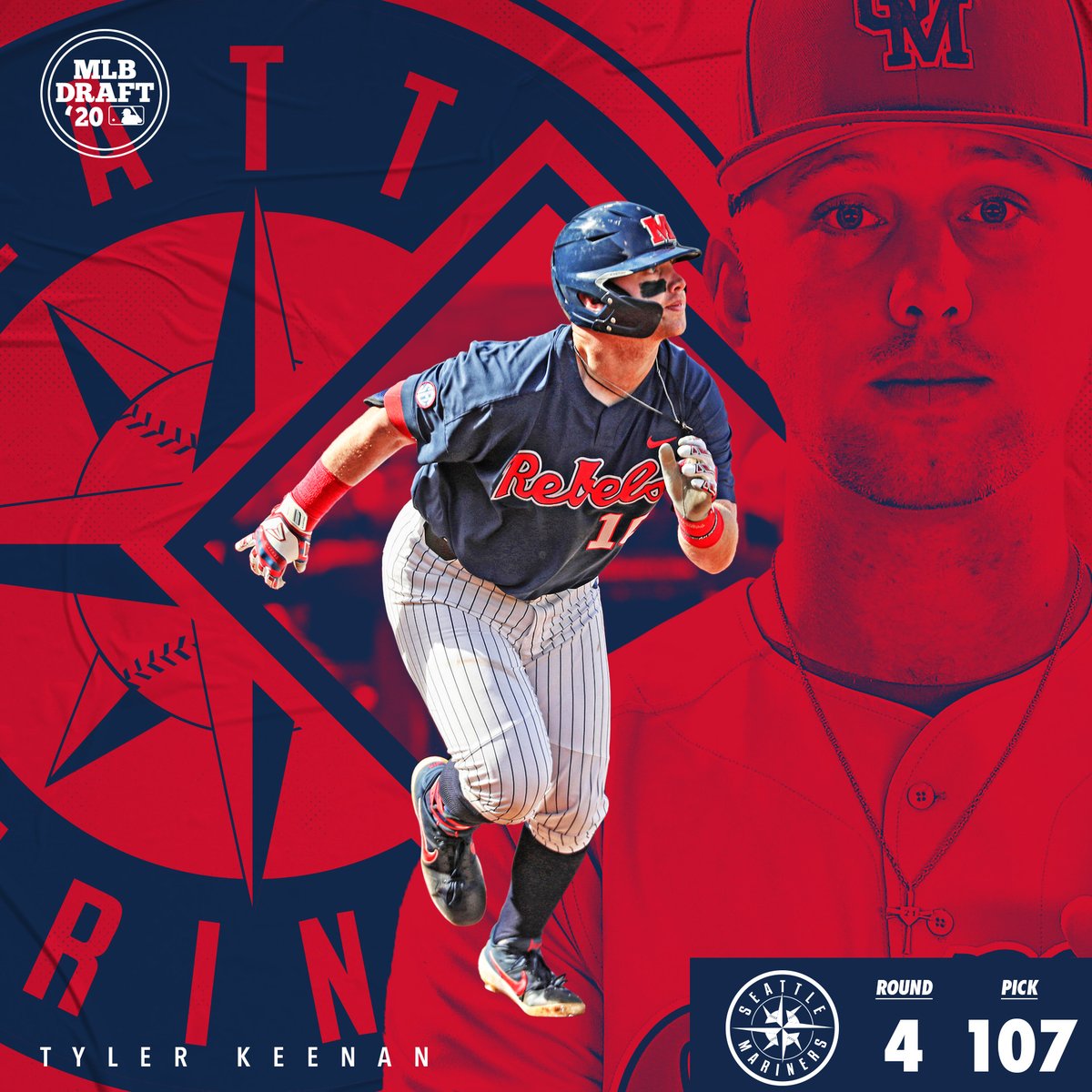 TK ➡️ SEA 

The <a href="/Mariners/">Seattle Mariners</a> get one of college baseball's best hitters early in the fourth round! Congrats <a href="/TylerKeenan_10/">Tyler Keenan</a>!

#HottyToddy | #RebsBSB