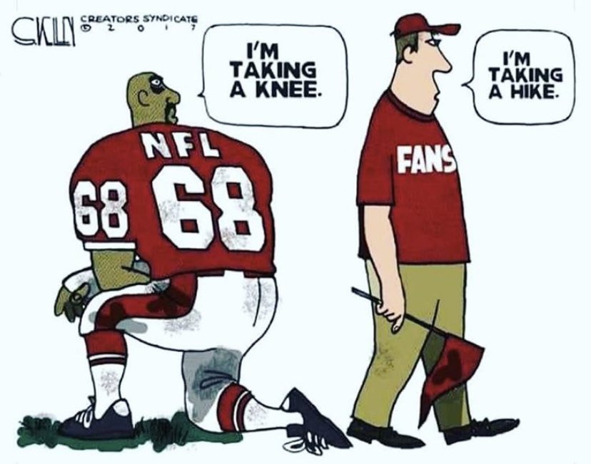 Riverwitha47's tweet photo. 🚨🚨FACTS🚨🚨
💥Along with MANY other Americans💥
If your sport bends the knee to these libtards we are out!
😡Our money isn’t going to you if you dont respect and support the Flag and our Country 100%😡
#backtheredwhiteandblue https://t.co/nkJEpm3OW4