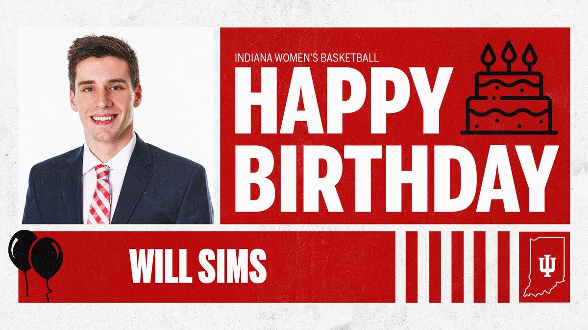 IndianaWBB's tweet photo. Happy Birthday to graduate manager @Will_Sims23! 🎉🎁🎈🎂 https://t.co/ZeQstPzlgZ