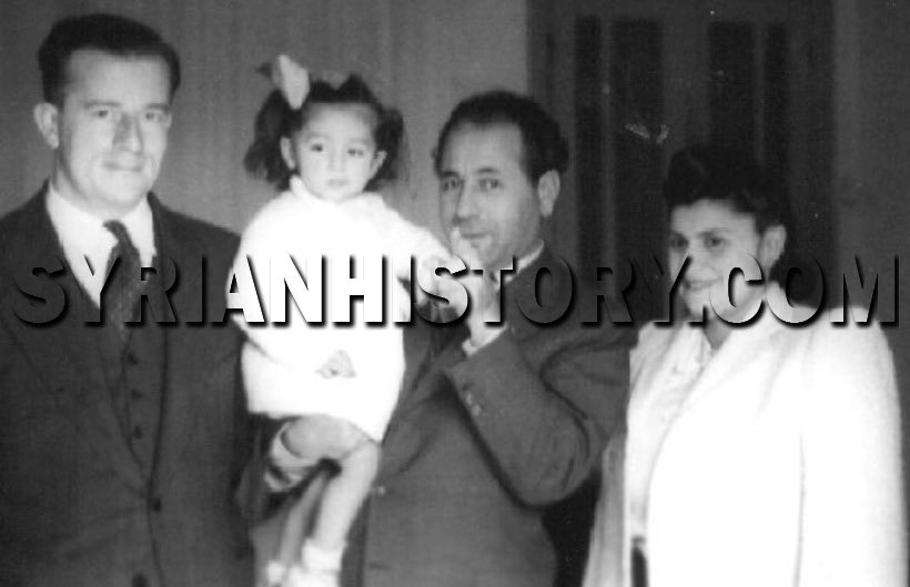 10)  #SSNP founder Antoun Saadeh with friends in 1947.Antune Saadeh is pictured with Dr Abdullah Saadeh and his wife Dr May Saadeh with their child Hanna Saadeh. #SSNP  #Syria  #Lebanon