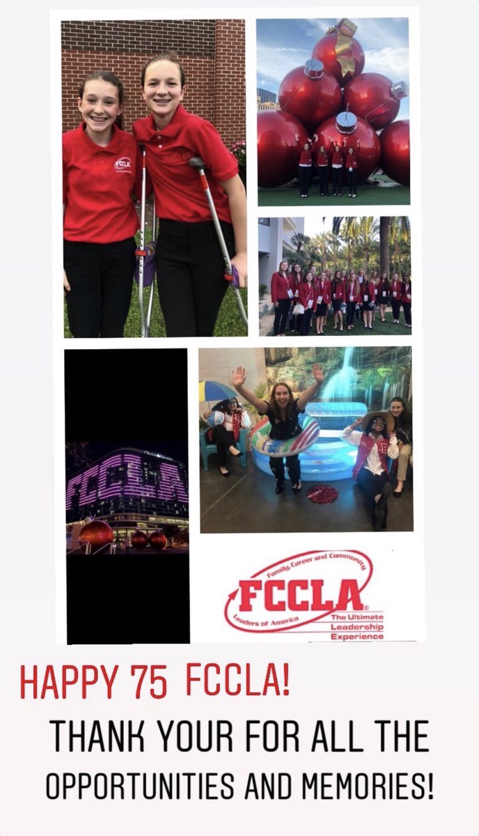 virginiafccla's tweet photo. Happy 75th Anniversary, #FCCLA! We love seeing #VAFCCLA members featured in fun Instagram birthday tributes to @NationalFCCLA! In addition to a story from a member of the NEC, the stories here are from 2020-2021 state officers from @tahsfccla, @StrasburgFCCLA, &amp; Allegheny High! https://t.co/mVzV8i7zE1