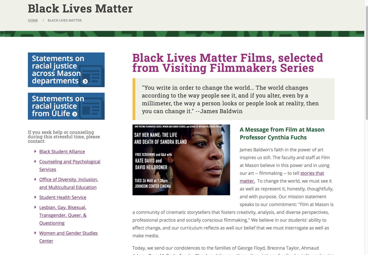 Visiting Filmmakers Series, George Mason Univ tweet media