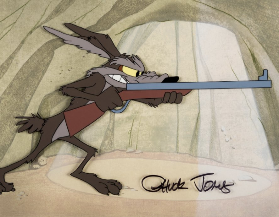 TimYeoman's tweet image. Uh oh. Wile E has a gun...and he ain't afraid to use it!
