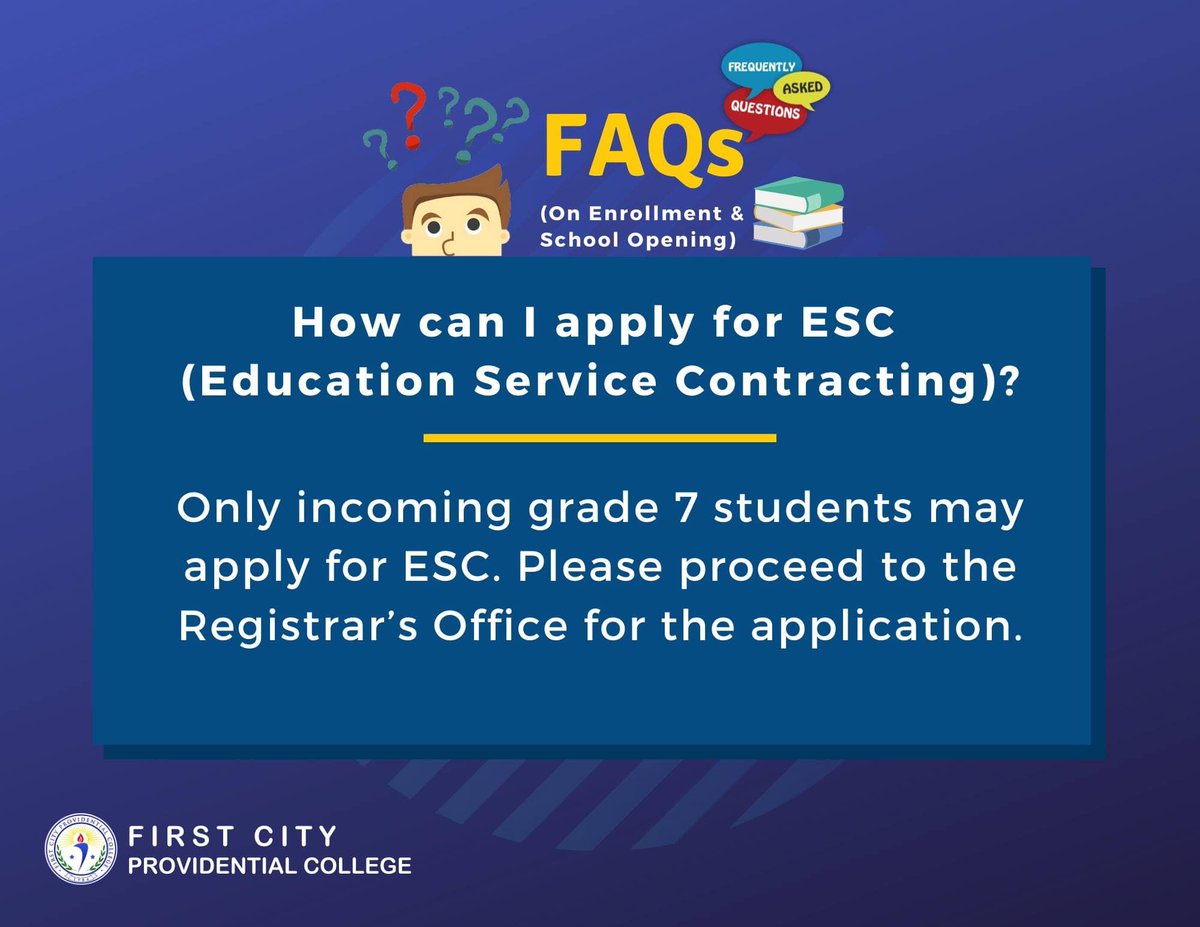 official_FCPC's tweet photo. Good day, First Citizens!
As we commit to a safer school year, here are Frequently Asked Questions (FAQs) regarding the enrollment process of First City Providential College for S.Y. 2020-2021.
Please check the Official Social Media Accounts of FCPC for updates.
#COVID19ReadySkul https://t.co/6G3IO8Yua8