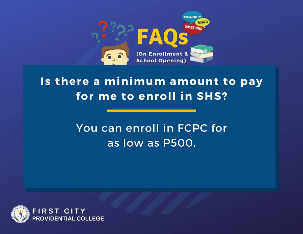 official_FCPC's tweet photo. Good day, First Citizens!
As we commit to a safer school year, here are Frequently Asked Questions (FAQs) regarding the enrollment process of First City Providential College for S.Y. 2020-2021.
Please check the Official Social Media Accounts of FCPC for updates.
#COVID19ReadySkul https://t.co/KXf7K6nwK2