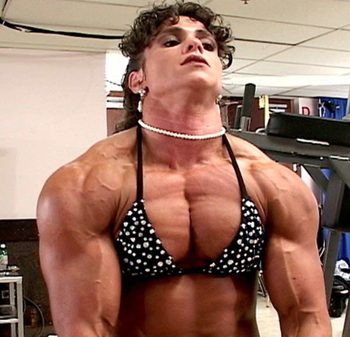 Muscle Girl Flex Pecs