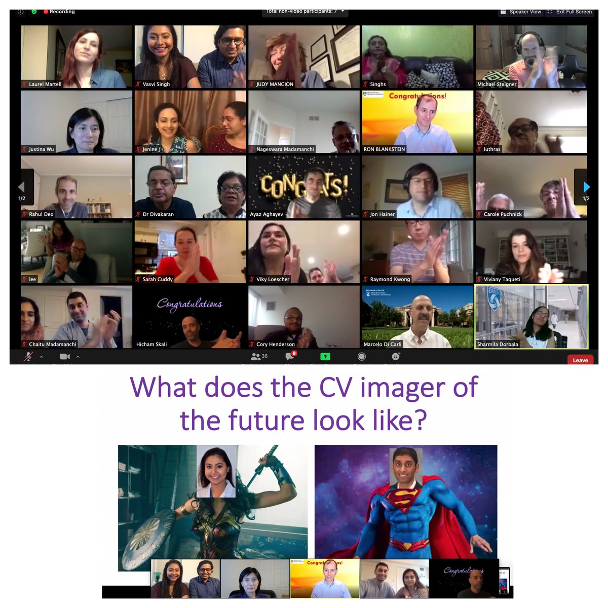 SinghVasvi's tweet image. The most wonderful of mentors, family and friends make even a #zoomgraduation so very special! @BWHCVImaging @mdicarli @RonBlankstein @DorbalaSharmila @RKwongMD @ayaz_aghayev Tina Wu @msteigner @VTaqMD @sarahcud Hicham Skali @mangion11 @SamiaMoraMD #Graduation2020 #Jeopardy