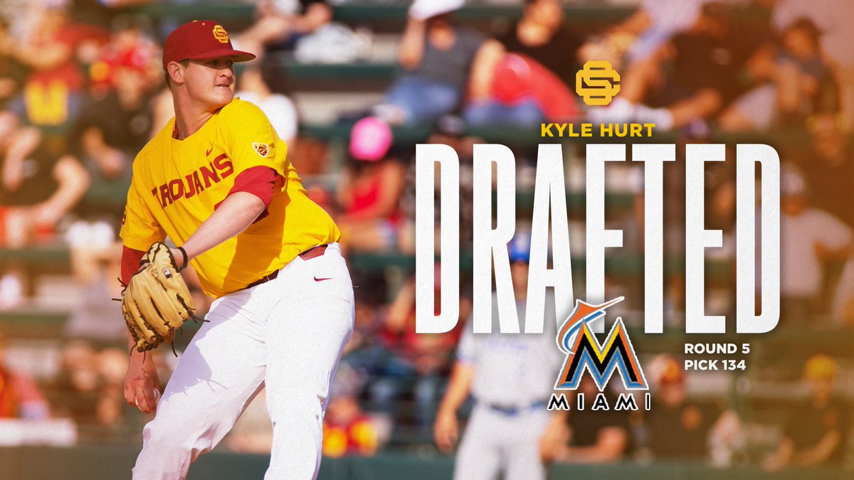 USC_Baseball's tweet photo. Congrats to @hurt_kyle on being selected by the @Marlins in the 5th round of the #MLBDraft! 

#FightOn | #USCtotheMLB https://t.co/NqcUPHzzma