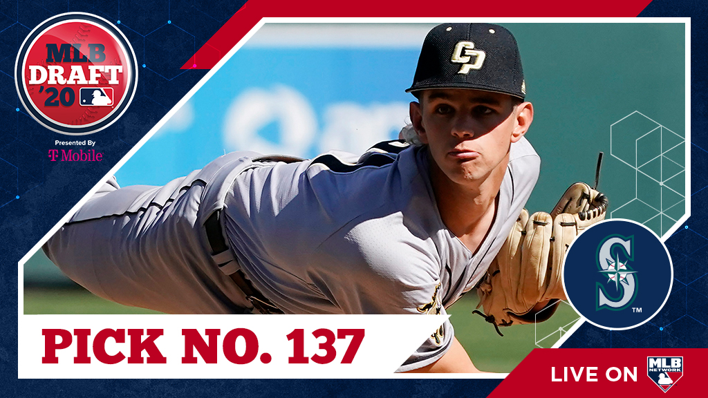 MLBDraft's tweet photo. With their 5th-round pick (No. 137 overall) of the 2020 #MLBDraft, the #Mariners select @calpolystangs RHP Taylor Dollard, No. 184 on the Top 200 Draft Prospects list: https://t.co/Zp1ga95Wwt

Watch live: https://t.co/cmm19LX2BQ https://t.co/GJZLOX8kwL
