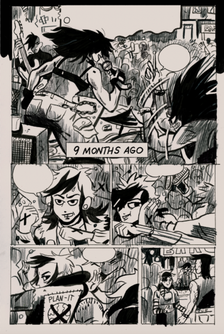 working on a new pitch. a page i really liked. saving lettering for last because: 
1. I hate doing it 
2. I like to decide the words last minute so it feels more natural 