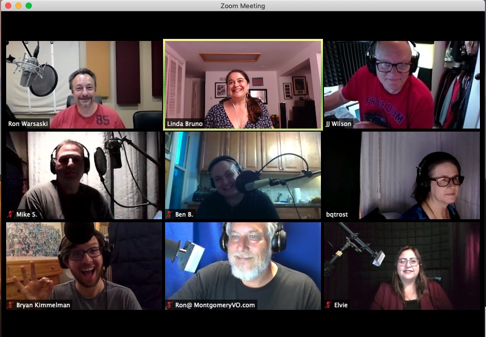 VOGurus's tweet photo. Ever wonder what our weekly online VO workouts look like? Basically a bunch of actors who are goofballs, working on their craft with lots of laughs! Join us! We don't bite. Register for our next one: https://t.co/NUaE3Dvykc #workout #workoutnight #voiceovercoach #voiceoverlife https://t.co/LzZUUXJezi