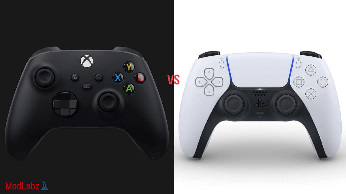 ModLabz's tweet photo. Xbox One X vs PlayStation 5 Controller. RT for #PS5
Like for #XboxSeriesX 
#XboxOneX #PlayStation5 https://t.co/fm0ti3YeY4